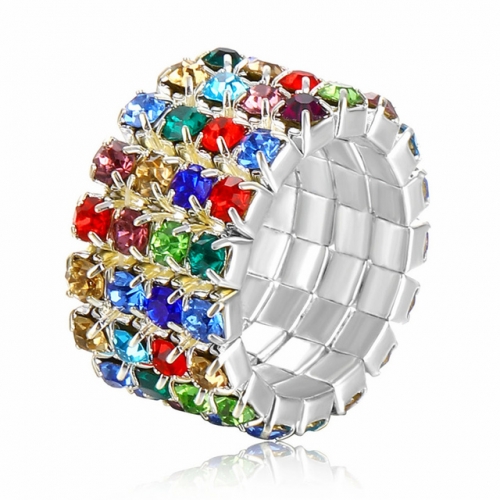 Anillo elástico (4) -Cristal Multicolor-